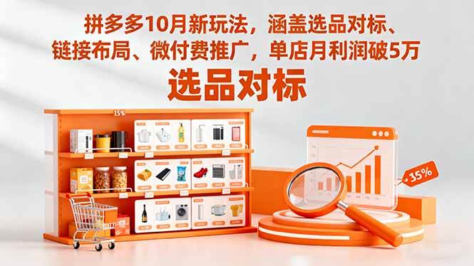 （16364期）拼多多10月新玩法，涵盖选品对标、链接布局、微付费推广，单店月利润破5万-来友网创