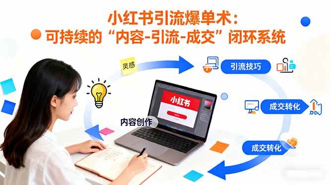 （16362期）小红书引流爆单术：构建一套低成本 可持续的“内容-引流-成交”闭环系统-来友网创