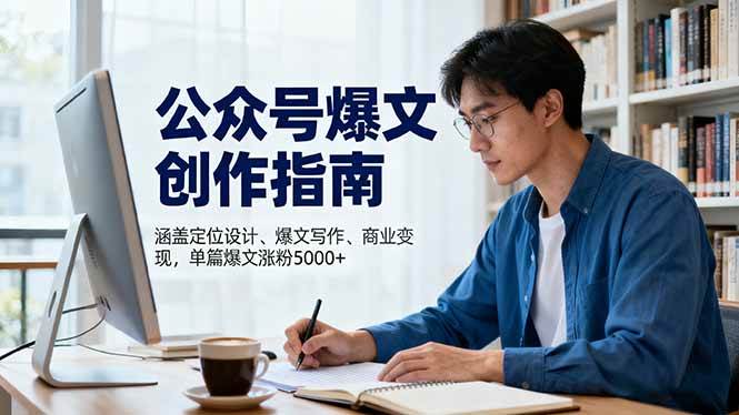 （16380期）公众号爆文创作指南，涵盖定位设计+爆文写作+商业变现，单篇爆文涨粉5000+-来友网创