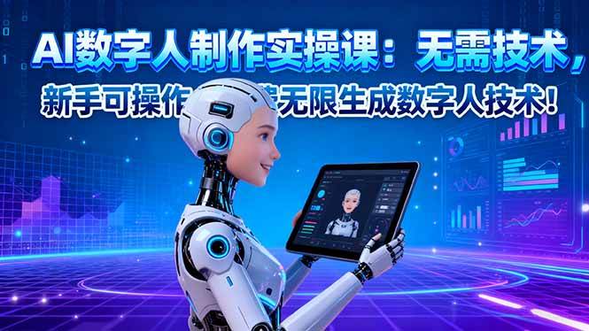 （16376期）AI数字人制作实操课：无需技术，新手可操作，免费无限生成数字人技术！-来友网创