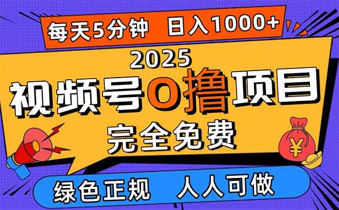 （16388期）2025视频号0撸项目，5分钟一个号，日入1000+，人人可做-来友网创