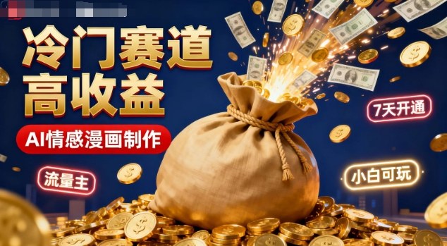 公众号冷门赛道，用AI做情感漫画，7天开通流量主，操作简单，小白可玩-来友网创