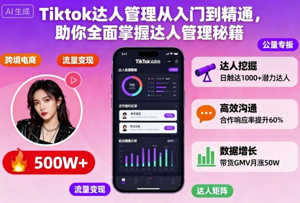 Tiktok达人管理从入门到精通，助你全面掌握达人管理秘籍-来友网创