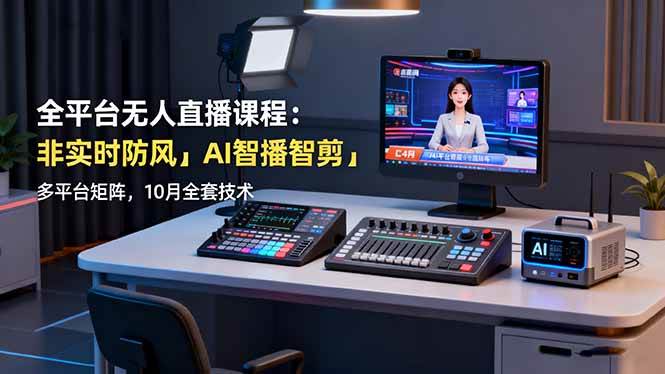 （16414期）全平台无人直播课程：非实时防风＋AI智播智剪＋多平台矩阵，10月全套技术-来友网创
