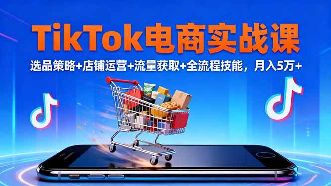 （16422期）TikTok电商实战课10月，选品策略+店铺运营+流量获取+全流程技能，月入5万+-来友网创
