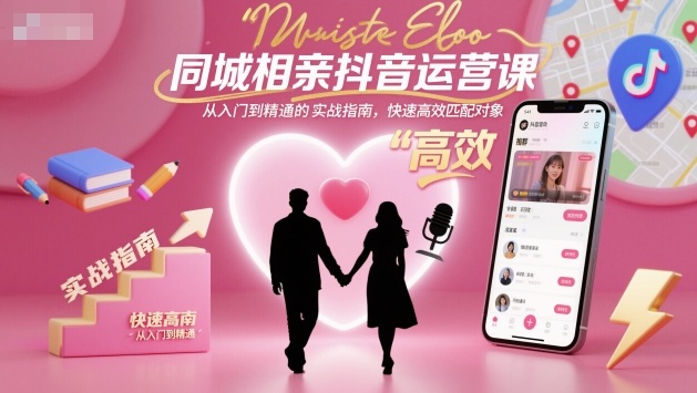 同城相亲抖音运营课，从入门到精通的实战指南，快速高效匹配对象-来友网创