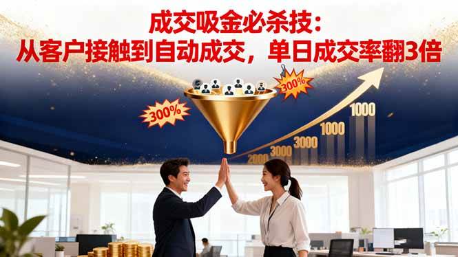 （16432期）吸金成交营销必杀技：从客户接触到自动成交，单日成交率翻3倍-来友网创