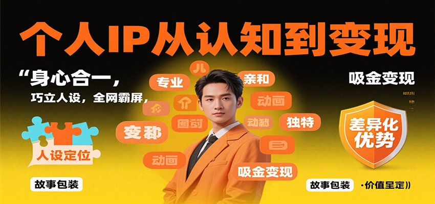 个人IP从认知到变现，身心合一，巧立人设，全网霸屏，吸金变现-来友网创