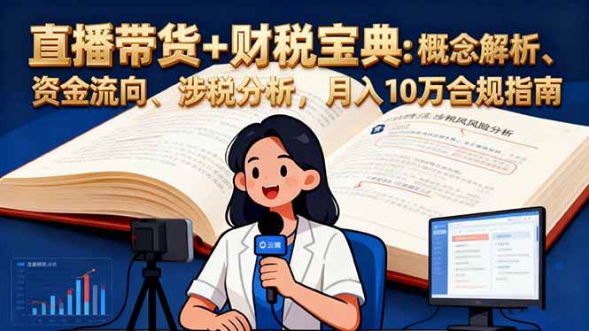 （16444期）直播带货+财税宝典：概念解析、资金流向、涉税分析，月入10万合规指南-来友网创