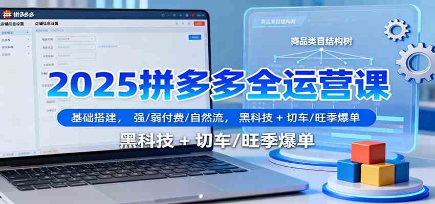 2025拼多多全运营课：基础搭建，强/弱付费/自然流，黑科技 + 切车/旺季爆单-来友网创