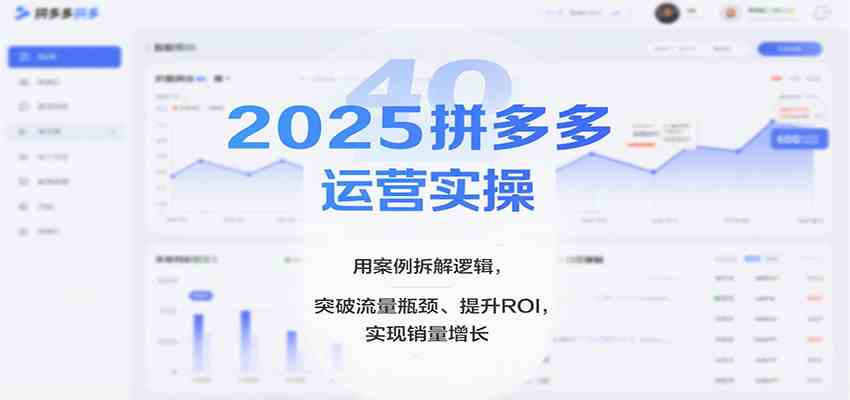 2025拼多多运营实操，用案例拆解逻辑，突破流量瓶颈、提升ROI，实现销量增长-来友网创