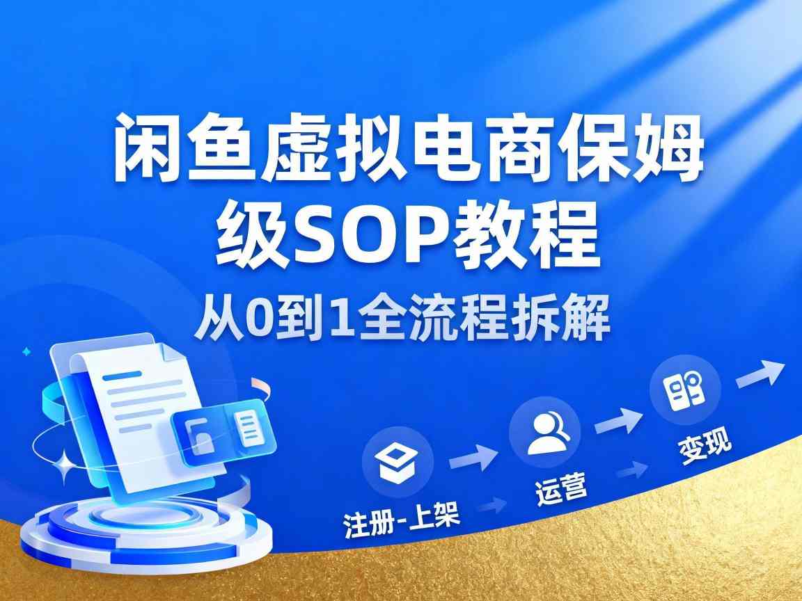 闲鱼虚拟电商，月入轻松过1W，保姆级SOP教程-来友网创
