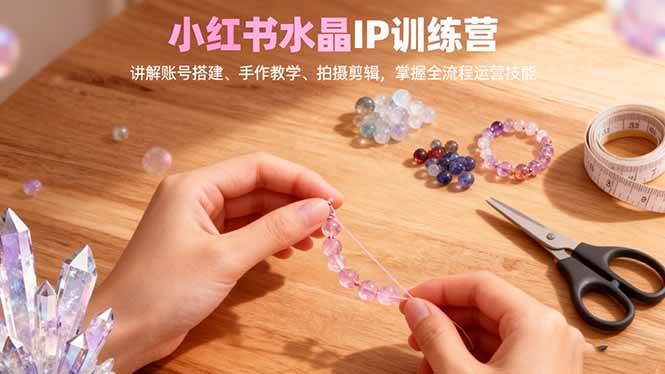 （16475期）小红书水晶IP训练营，讲解账号搭建、手作教学、拍摄剪辑，全流程运营技能-来友网创