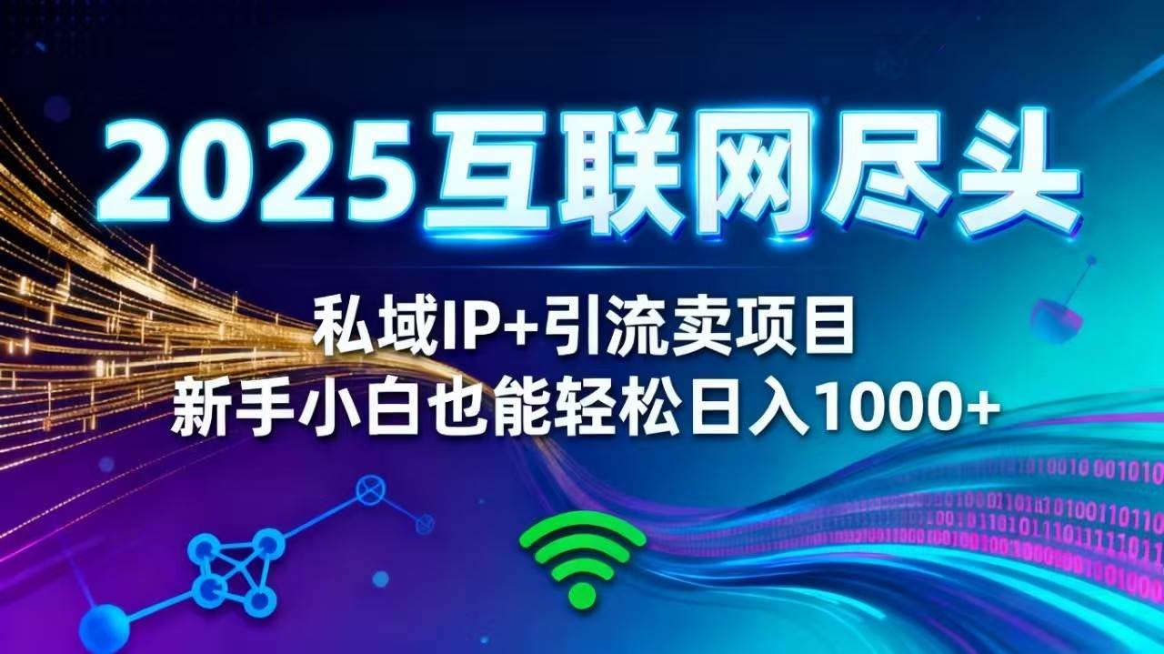 （16485期）2025网创尽头王炸项目！私域 IP + 精准引流，新手小白在家躺赚日入 1000+-来友网创