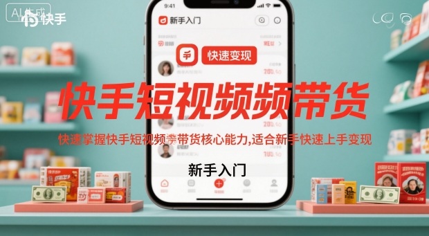 快手短视频带货，快速掌握快手短视频带货核心能力，适合新手快速上手变现-来友网创