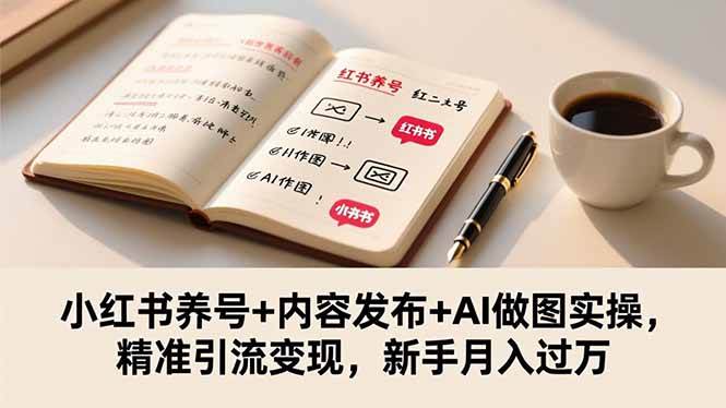 （16498期）小红书养号+内容发布+AI做图实操，精准引流变现，新手月入过万-来友网创