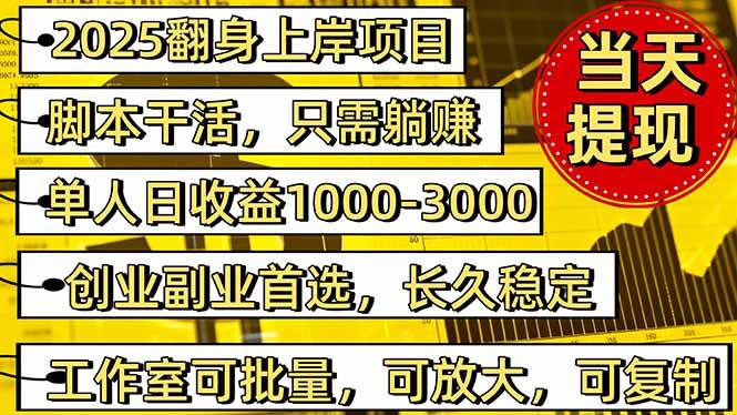 （16501期）2025翻身上岸项目脚本干活，内部客户经理内部开号，单人日收益1000-300…-来友网创
