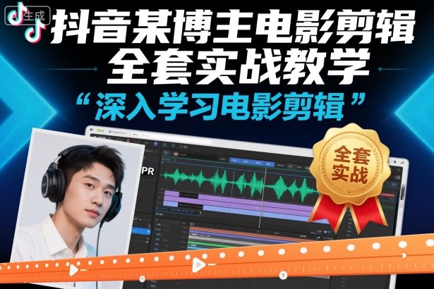 抖音某博主电影剪辑全套实战教学，深入学习电影剪辑-来友网创