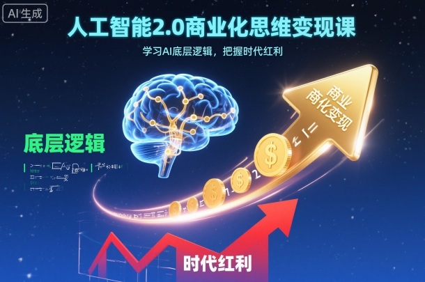 人工智能2.0商业化思维变现课，学习AI底层逻辑，把握时代红利-来友网创