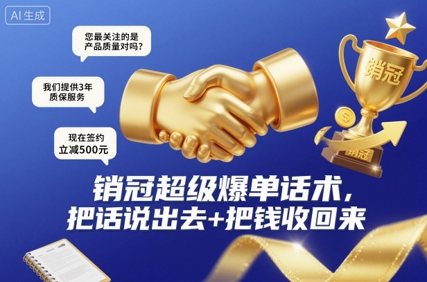 销冠超级爆单话术，把话说出去+把钱收回来-来友网创