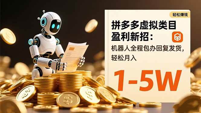（16529期）拼多多虚拟类目盈利新招：机器人全程包办回复发货，轻松月入 1-5W-来友网创