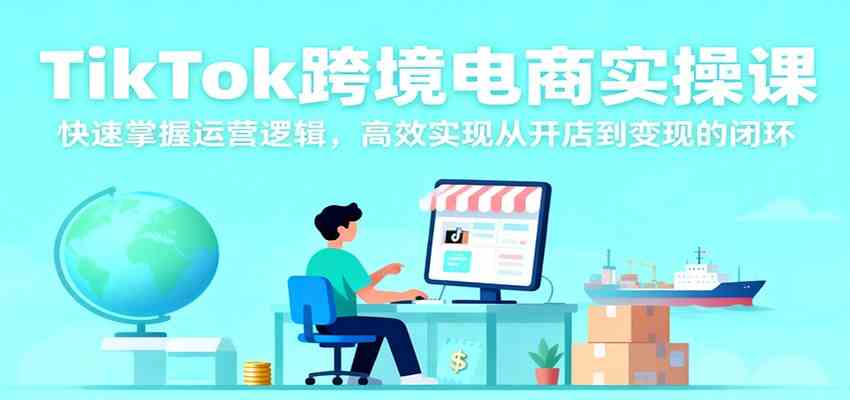 TikTok跨境电商实操课，快速掌握运营逻辑，高效实现从开店到变现的闭环-来友网创