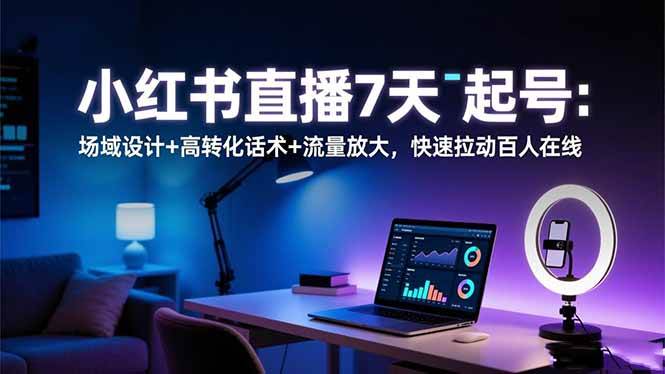 （16537期）小红书直播7天起号：场域设计+高转化话术+流量放大，快速拉动百人在线-来友网创