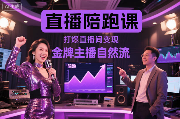 直播陪跑课，金牌主播自然流打爆直播间，复制高变现玩法-来友网创