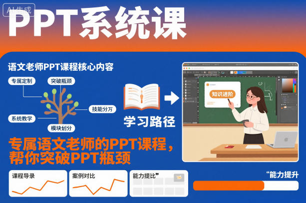 PPT系统课，专属语文老师的PPT课程，帮你突破PPT瓶颈-来友网创