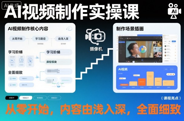 AI视频制作实操课，从零开始，内容由浅入深，全面细致-来友网创