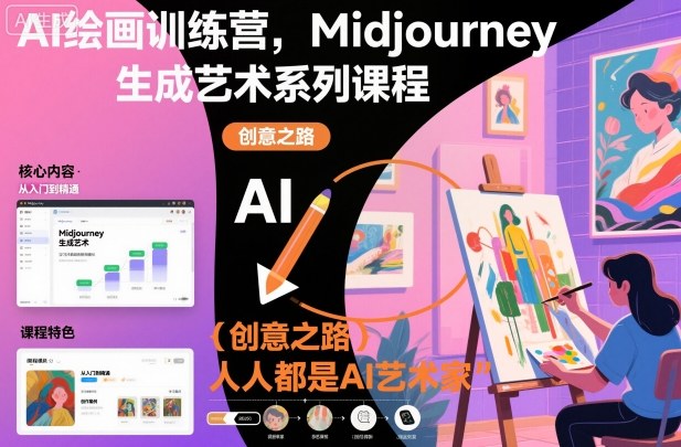 AI绘画训练营，Midjourney生成艺术系列课程，人人都是AI艺术家-来友网创