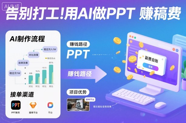 告别打工！用AI做PPT賺稿费，稳定月入1W，提供接单渠道-来友网创