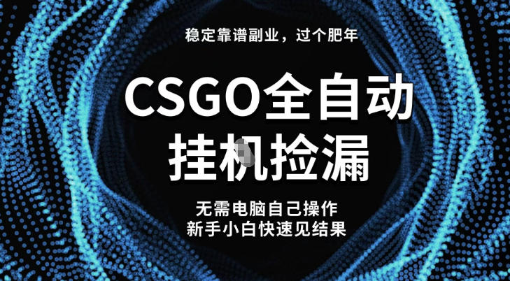 【稳定副业】全球最热门游戏CSGO全自动捡漏，最新玩法，新手小白日入5张+【揭秘】-来友网创
