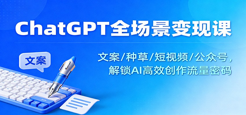 ChatGPT全场景变现课：文案/种草/短视频/公众号，解锁AI高效创作流量密码-来友网创