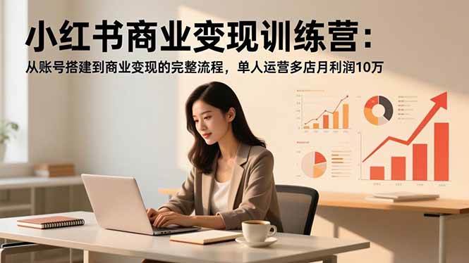 （16698期）小红书商业变现训练营：从账号搭建到商业变现的完整流程，单人运营多店月利润10万-来友网创