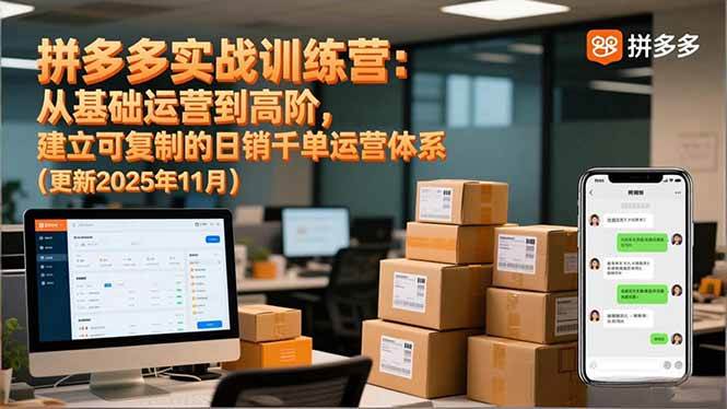 （16700期）拼多多实战训练营：从基础运营到高阶，建立可复制的日销千单运营体系（更新11月）-来友网创