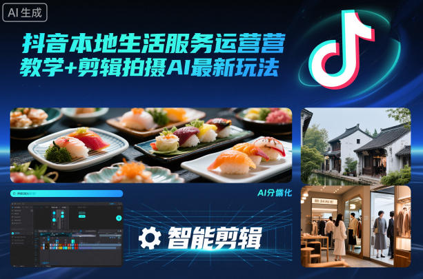 抖音本地生活服务运营教学+剪辑拍摄AI最新玩法-来友网创