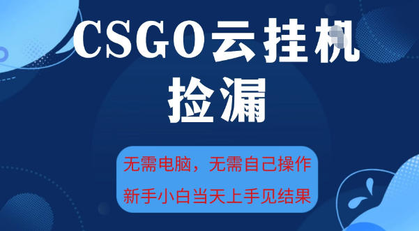 CSGO云挂G全自动捡漏，最新独家玩法，无需电脑操作，新手小白日入5张+【揭秘】-来友网创