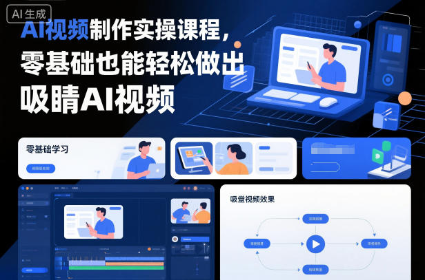 AI视频制作实操课程，零基础也能轻松做出吸睛AI视频-来友网创