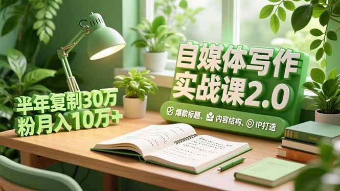 （16734期）自媒体写作实战课2.0，爆款标题、内容结构、IP打造，半年复制30万粉月入10万+-来友网创