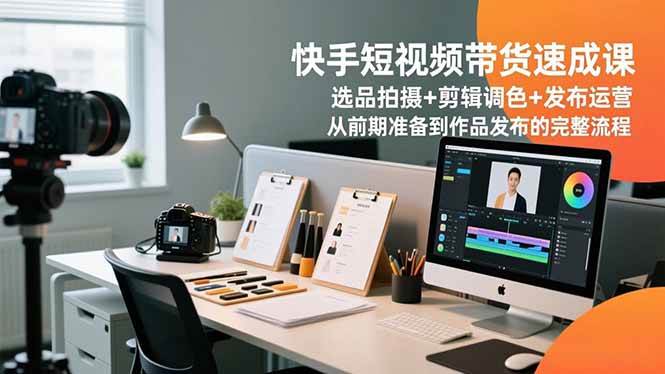 （16752期）快手短视频带货速成课，选品拍摄+剪辑调色+发布运营，从前期准备到作品发布的完整流程-来友网创