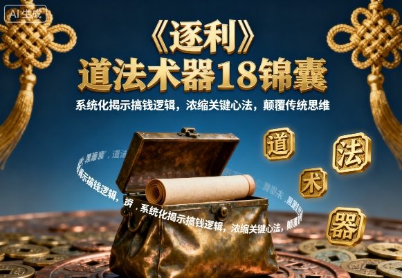 《逐利》道法术器18锦囊，系统化揭示搞钱逻辑，浓缩关键心法，颠覆传统思维（更新）-来友网创