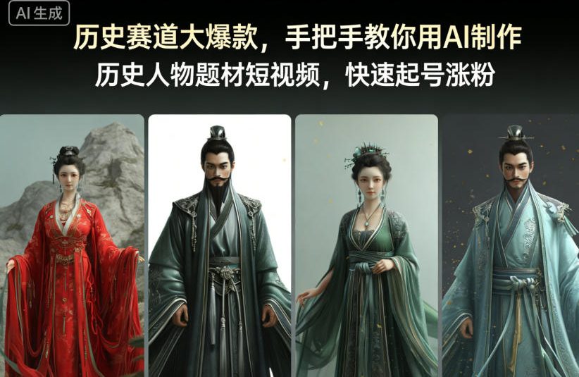 历史赛道大爆款，手把手教你用AI制作历史人物题材短视频，快速起号涨粉-来友网创