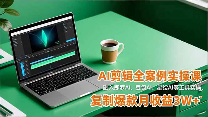 （16770期）AI剪辑全案例实操课，融入即梦AI、豆包AI、星绘AI等工具实操，复制爆款月收益3W+-来友网创