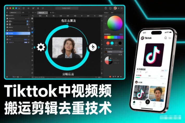 Tiktok中视频纯搬运剪辑去重技术，外来技术，自行测试-来友网创