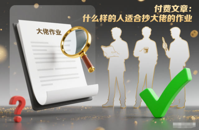 付费文章：什么样的人适合抄大佬的作业？-来友网创