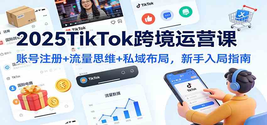 2025TikTok跨境运营课：账号注册+流量思维+私域布局，新手入局指南-来友网创
