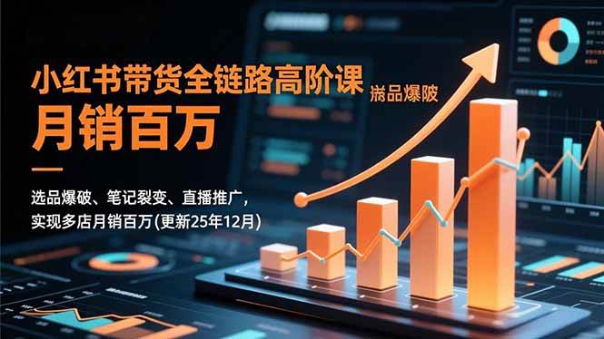 （16842期）小红书带货全链路高阶课，选品爆破、笔记裂变、直播推广，实现多店月销百万(更新25年12月)-来友网创