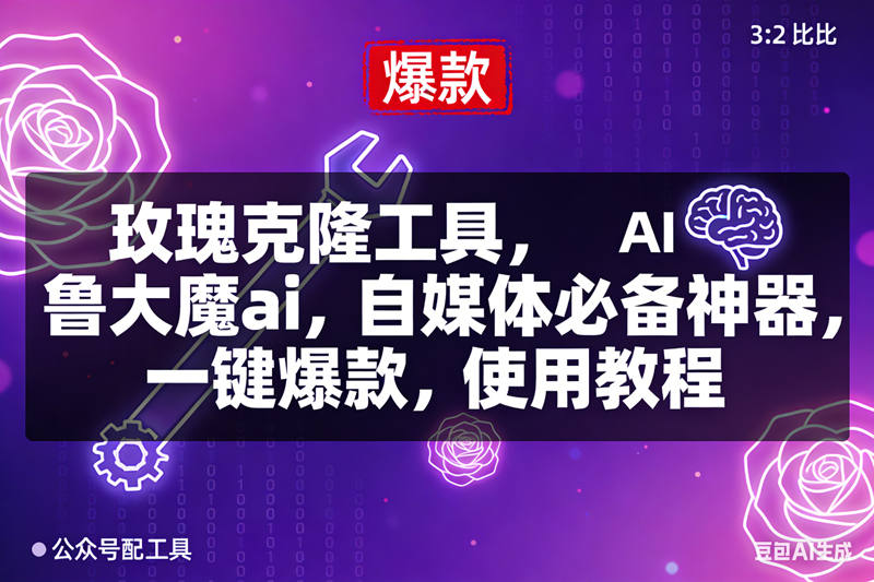 （16855期）玫瑰克隆，鲁大魔ai，自媒体必备神器，一键爆款工具，详细介绍和。使用教程-来友网创