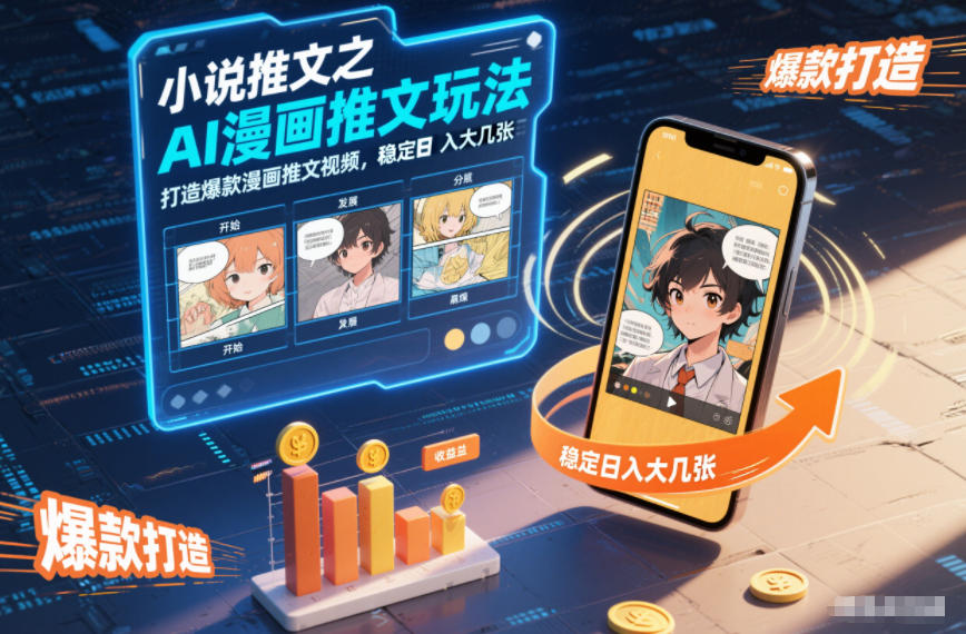 小说推文之AI漫画推文玩法，打造爆款漫画推文视频，稳定日入大几张-来友网创